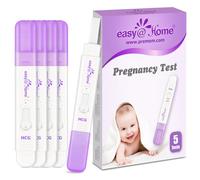Easy@Home Tests de Grossesse Précoces: 5 Tests de HCG Fiables pour Détection Sensible de la Grossesse, Résultat Précis de 10 mIU/mL Enregistré dans l’App PREMOM