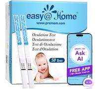 Easy@Home Tests d'Ovulation en Bandelettes Soutenu par l’Application d’Ovulation Premom APP Française (50LH)