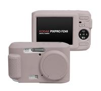 Easy Hood Étui de protection pour appareil photo Kodak PIXPRO FZ45 - En silicone souple - Avec cache d'objectif amovible - Léger - Résistant aux rayures - Gris Tiffany