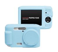Easy Hood Étui de protection pour appareil photo Kodak PIXPRO FZ45, en silicone souple, avec cache d'objectif amovible, léger, résistant aux rayures, bleu