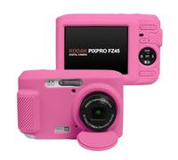Easy Hood Étui de protection pour appareil photo Kodak PIXPRO FZ45 - En silicone souple - Avec cache d'objectif amovible - Léger - Résistant aux rayures - Rose rouge
