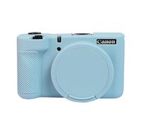 EASY HOOD Étui V1 en silicone avec protection d'objectif amovible, protection souple et légère pour appareil photo numérique Canon PowerShot V1 - Bleu