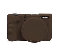 EASY HOOD Étui V1 en silicone avec protection d'objectif amovible, protection souple et légère pour appareil photo numérique Canon PowerShot V1 - Marron