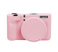 EASY HOOD V1 Étui en silicone avec protection d'objectif amovible, protection souple et légère pour appareil photo numérique Canon PowerShot V1 - Rose