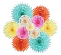 Easy Joy Éventails en papier colorés en forme de rosettes à suspendre, guirlande décorative pour filles, mariage, anniversaire, été, table, remise de diplôme, fête pour enfants