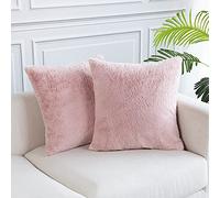 EASY JOY Housse de Coussin Décorative, Couverture de Taie d'oreiller Velours Lot de 2 Pillowcase Rose Super Doux Revêtement Extérieur Durable pour Canapé Fauteuil Meubles Modernes (45x45cm)