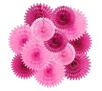 EASY JOY Lot de 12 guirlandes de roses en papier pour anniversaire, décoration d'anniversaire, fleurs à suspendre, rose clair, pour fête d'anniversaire, mariage, Nouvel An, baby shower, fête de jardin