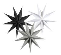 EASY JOY Lot de 3 étoiles 3D en papier à suspendre - Décoration d'anniversaire, de mariage, de chambre à coucher, de remise de diplôme, fête - 60 cm
