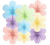 EASY JOY Lot de 9 éventails en papier délicats à suspendre pour décoration de mariage, d'anniversaire, de table, de fête prénatale, printemps et été