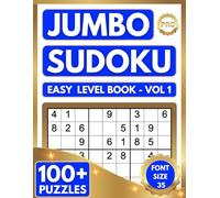 EASY (JUMBO PRINT) SUDOKU PUZZLE BOOK FOR ADULTS & SENIORS: 100+ BRAIN EXERCISE PUZZLES - 1 PER PAGE - EXTRA LARGE PRINT (35 PT FONT SIZE)