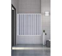 Easy Kit - Bac de baignoire avec une porte à soufflet, largeur 150 cm, hauteur 150 cm, en PVC, blanc, ouverture latérale.