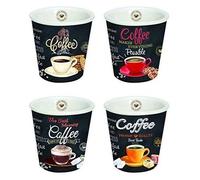 Easy Life 1016ICTT Coffret 4 GOBELETS A Cafe 10CL en Porcelaine, Multicouleur, 6, 5x6,5 cm