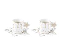 EASY LIFE Coffret 2 Tasses à café 8 cl + sous-tasses - Christmas Lights