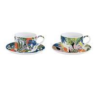 EASY LIFE Coffret 2 tasses Déjeuner 24 cl - Ambiance Tropicale