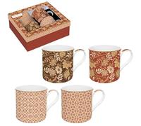 Easy Life COFFRET 4 MUGS 30CL EN PORCELAINE FINE FLEURS DE REVES