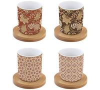 EASY LIFE Coffret 4 tasses à café 11 cl - Fleurs de Rêves