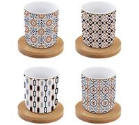 EASY LIFE Coffret 4 tasses à café 11 cl - Geo Ethnic