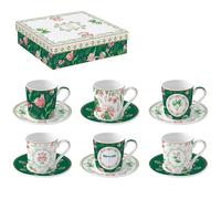Easy Life COFFRET 6 TASSES A CAFE 10 N PORCELAINE BOTANIC CHIC