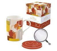 Easy Life COFFRET TISANIERE 35CL EN PORCELAINE AVEC FILTRE INOX