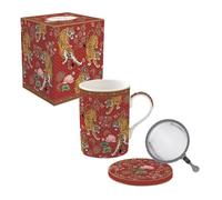 Easy Life COFFRET TISANIERE 35CL EN PORCELAINE AVEC FILTRE INOX BENGALA