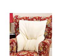 Easy Life Coussin de soutien pour fauteuil, polaire, dossier de soutien lombaire pour soulager les douleurs, beige, de luxe