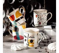 Easy life - easy life mug set 4 pezzi capacita' ml. 300 in porcellana fine china in gift box linea modernism r0179#modn