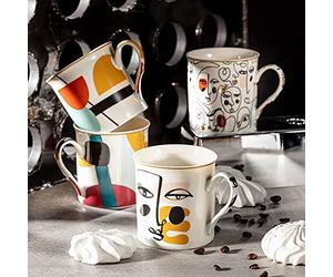 Easy life - easy life mug set 4 pezzi capacita' ml. 300 in porcellana fine china in gift box linea modernism r0179#modn