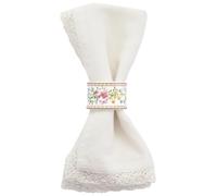 Easy Life Lot de 4 ronds de serviette de Pâques en porcelaine Motif Joyeuses Pâques D4,5 cm