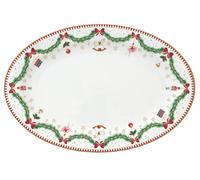 Easy Life Plateau de Noël ovale en porcelaine "Magie de Noel" 35 x 23,5 cm