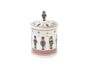 EASY LIFE Pot à biscuits de Noël avec casse-noix "NUTCRACKER" en porcelaine Ø14 cm H21 cm
