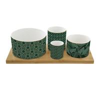 EASY LIFE Set apéritif 4 coupelles + plateau bambou - Charleston