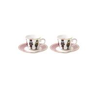 EASY LIFE Set de Noël 2 tasses à café avec soucoupe en porcelaine R1107#nutc