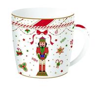 Easy Life Tasse de petit-déjeuner de Noël en porcelaine avec casse-noisette et boîte vintage « Casse-Noisette Twist » 350 ml