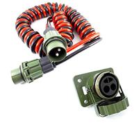 Easy Link Câble spiralé OTAN - 24 V - 2 broches - 2 x 35 mm² - 4 m - Avec fiche OTAN - Application pour camion.