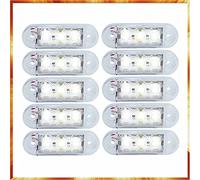 Easy Link Lot de 10 feux de gabarit LED blancs universels pour camion, remorque, van, voiture (blanc, 10)