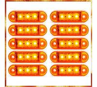 Easy Link Lot de 10 feux de gabarit LED jaunes, feux de position, éclairage de marquage latéral universels pour camion, remorque, van, voiture (jaune, 10)