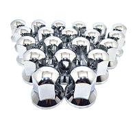 Easy Link Lot de 100 cache-écrous de roue, 32 mm, chromés, pour camion, remorque, camion