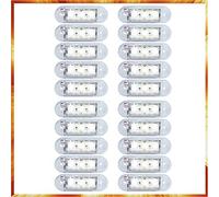 Easy Link Lot de 20 feux de gabarit LED blancs universels pour camion, remorque, van, voiture (blanc, 20)