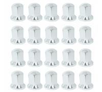 Easy Link Lot de 40 cache-écrous de roue, 32 mm, chromés, longs, pour camion, remorque, camion
