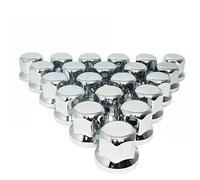 Easy Link Lot de 40 cache-écrous de roue en plastique chromé SW33 pour remorque de camion 40 x 33 mm