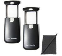 EasY-Magnifier Loupe-de-Poche x3 Avec Lumière LED; 2Pack Petite Loupe Lumineuse Avec Lentille Carrée; Loupe Grossissante De Lecture Pour Lire Textes, Cadeau Comme Une Aide Visuelle, Aide à la Lecture
