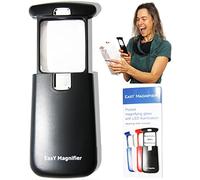EasY Magnifier Petite Loupe de Lecture Poche 3.0X avec Lumière LED; Mini Loupe Eclairante Frontale pour Malvoyant, Lentille Loupes Pliable Grossissante Lumineuse Rectangulaire de Travail; Cadeu