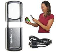 EasY Magnifier Petite loupe rechargeable 30x avec lumière LED, loupe à main éclairée pour lire de petites polices ; cadeau pour les personnes souffrant de troubles visuels ; batterie USB type C