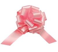 Easy Media - Lot de 50 cocardes roses à grand nœud automatique - Ruban de 5 cm - Pour naissance fille