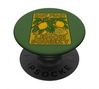 Easy Peasy Citron Squeezy Retro Citrus Humour Design été PopSockets PopGrip Adhésif