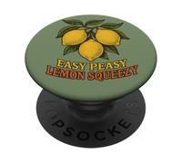 Easy Peasy Citron Squeezy Retro Citrus Humour Design été PopSockets PopGrip Adhésif