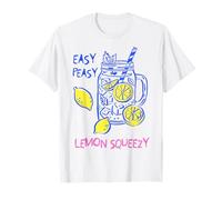 Easy Peasy Citron Squeezy Toile d'été côtière Italienne Bleu T-Shirt