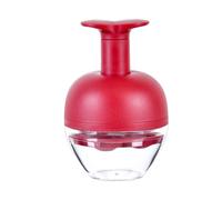 Easy Press Dénoyauteur à 4 trous multifonction pour cerises - Outil de cuisine rouge avec poignée confortable (15,5 x 10 cm)