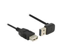 Easy - Rallonge de câble USB - USB (M) incliné vers le haut/bas, réversible pour USB (F) - USB 2.0 - 50 cm - noir