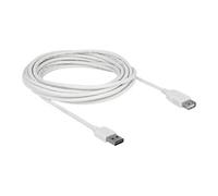 DeLOCK 85202 câble USB 5 m USB A Blanc - Câbles USB (5 m, USB A, USB A, 2.0, Male connector / Female connector, Blanc)